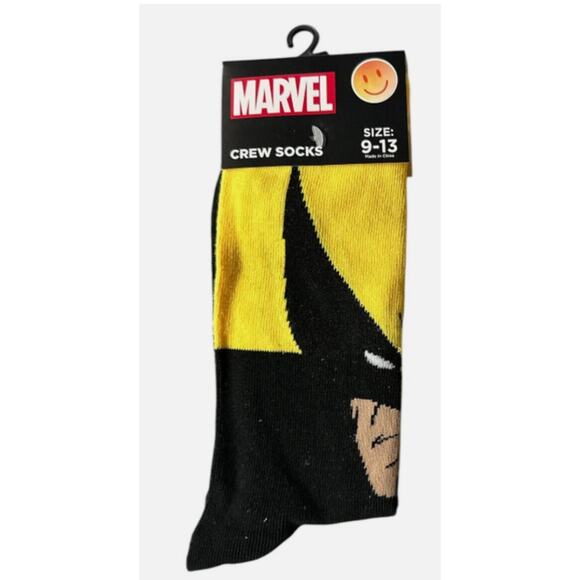 Marvel X-Men Wolverine Themed Crew Socks Size 6-13 - Picture 1 of 2